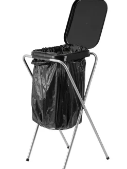 Echtwerk Mülleimer<Müllsackständer in Schwarz - (B)38 x (H)75 cm