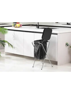Echtwerk Mülleimer<Müllsackständer in Schwarz - (B)38 x (H)75 cm