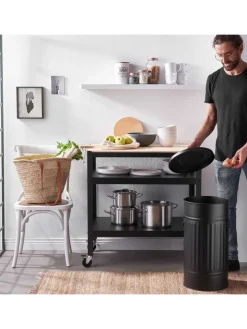 Butlers Mülleimer<Mülltonne Oskar ZINC in Schwarz
