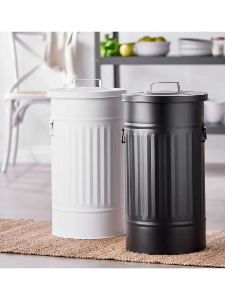 Butlers Mülleimer<Mülltonne Oskar ZINC in Schwarz