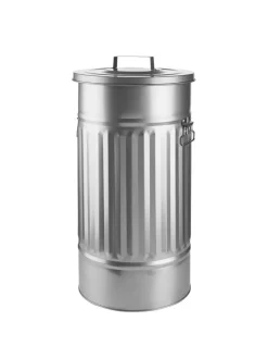 Butlers Mülleimer<Mülltonne Oskar ZINC in Silber