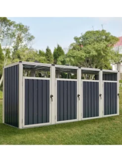 pro.tec Mülleimer<Mülltonnenbox Tarbek für 4 Tonnen in Anthrazit (B)292cm