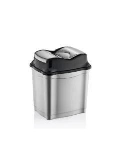 COFI 1453 Mülleimer<Moderner Abfalleimer / Mülleimer mit praktischem Push-Deckel in Grau