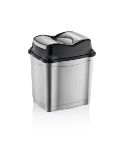 COFI 1453 Mülleimer<Moderner Abfalleimer / Mülleimer mit praktischem Push-Deckel in Grau