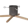 STAR Trading Künstliche Weihnachtsbäume<Moderner Weihnachtsbaumständer ,Granig' aus Metall und Holz, grau-natu