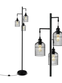 COSTWAY Stehleuchten<Moderne Stehlampe 169cm in Schwarz