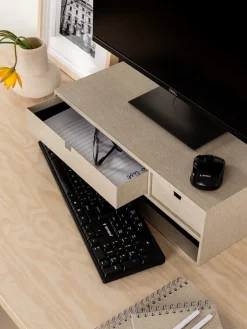 BigsoBox Büro- & Schulbedarf<Monitor-Stand "Ted" in Beige - (B)48,5 x (H)15 x (T)26 cm