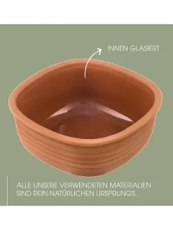Römertopf Kochgeschirr<Multi-Bräter in Hellbraun - für 4 Personen