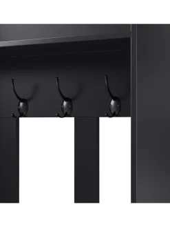 ABRIHOME Garderoben<Multifunktionale Schuhschrank mit Bank und Stauraum in Schwarz