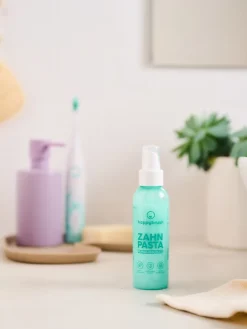 happybrush Technik|Zahn & Mundpflege<Nachfüllbarer Zahnpasta Spender in Türkis- 125 ml