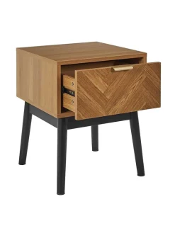 Rétro Chic Tische<Nachttisch ''Felix'' in Hellbraun - (B)40 x (H)50 x (T)40 cm
