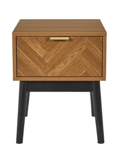 Rétro Chic Tische<Nachttisch ''Felix'' in Hellbraun - (B)40 x (H)50 x (T)40 cm