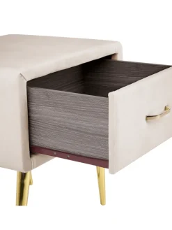 Beliani Tische<Nachttisch FLAYAT in Beige/Gold/Roségold - (W) 46 x (H) 49 x (L) 38 cm