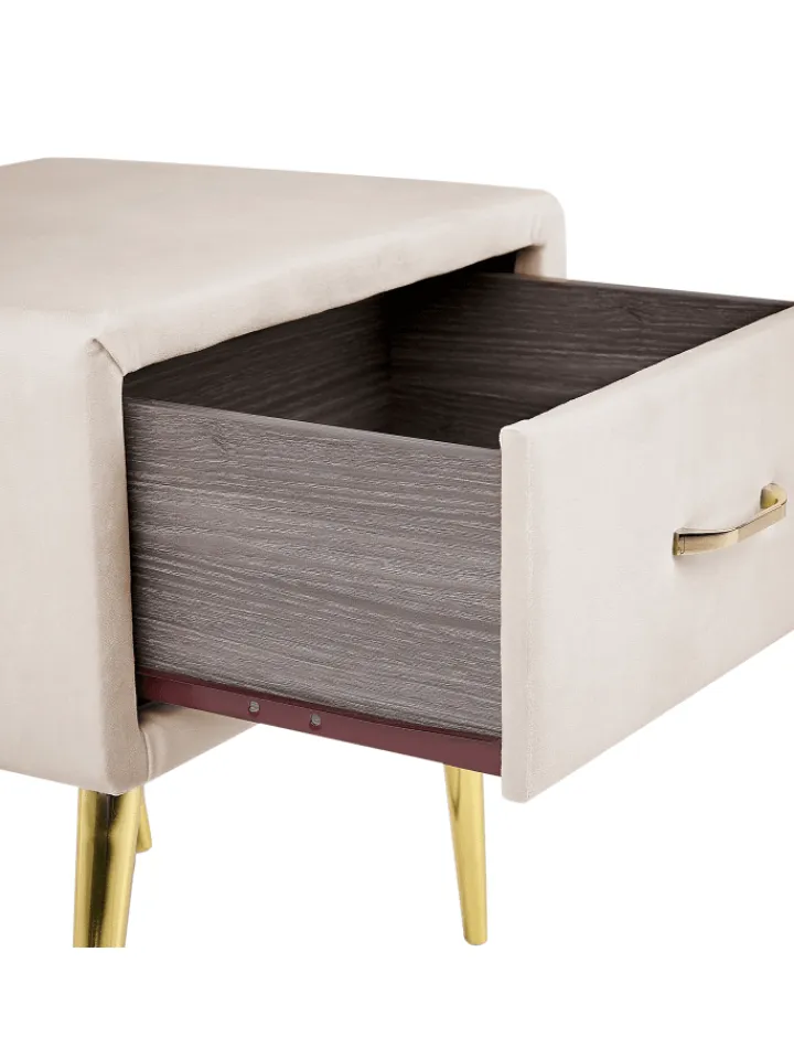 Beliani Tische<Nachttisch FLAYAT in Beige/Gold/Roségold - (W) 46 x (H) 49 x (L) 38 cm