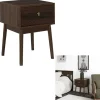 THE HOME DECO FACTORY Tische<Nachttisch "Tiffany" in Braun - (B)40 x (H)55 x (T)40 cm