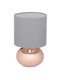 relaxdays Tischleuchten<Nachttischlampe in Kupfer - (H)28 x Ø 18 cm