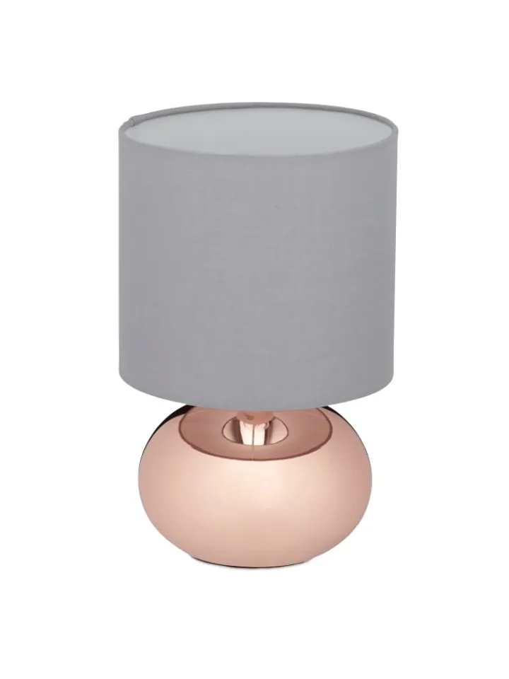 relaxdays Tischleuchten<Nachttischlampe in Kupfer - (H)28 x Ø 18 cm