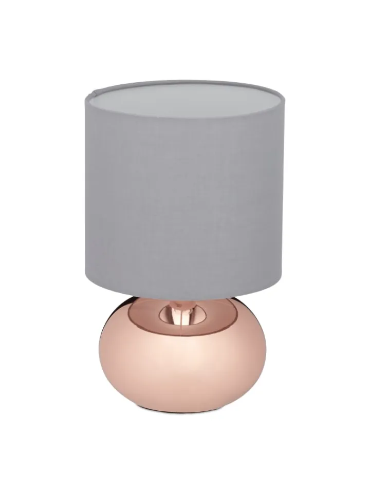relaxdays Tischleuchten<Nachttischlampe in Kupfer - (H)28 x Ø 18 cm
