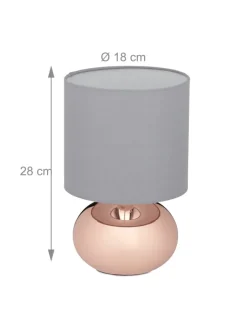 relaxdays Tischleuchten<Nachttischlampe in Kupfer - (H)28 x Ø 18 cm