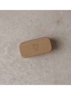 Eulenschnitt Wohndekoration<Nagelbürste "Herz" in Braun - (B)6 cm