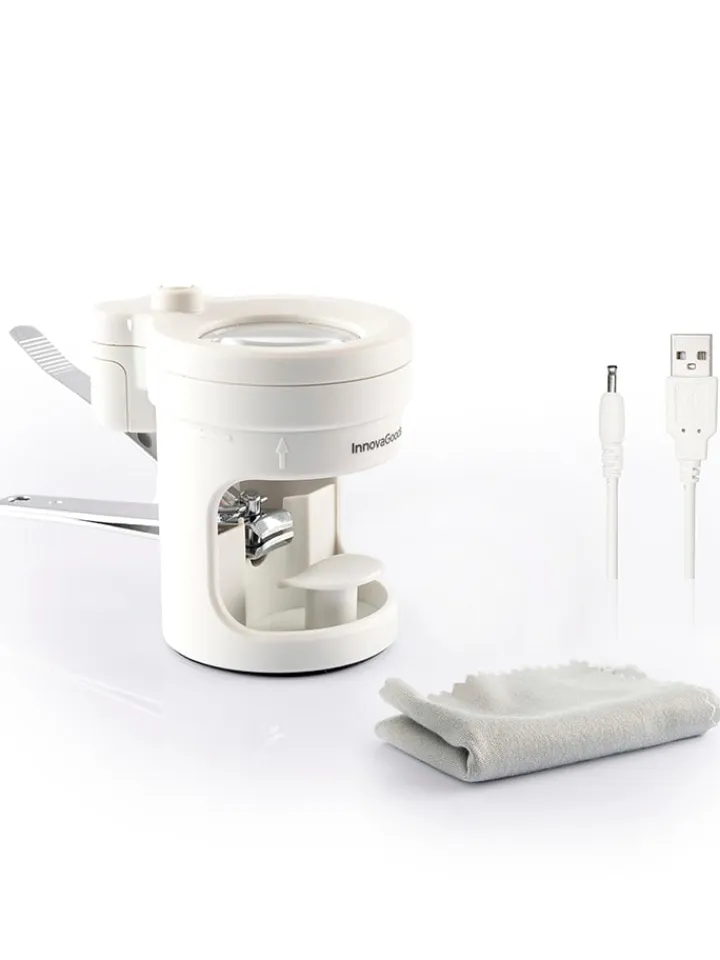 InnovaGoods Pflege & Gesundheit<Nagelknipser in Grau/ Weiß - (H)10,5 x Ø 8,2 cm