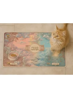 Paws&Whiskers Katzen<Napfunterlage in Bunt - (L)40 x (B)70 cm