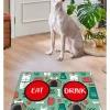 Paws&Whiskers Katzen<Napfunterlage in Grün/ Rot - (L)40 x (B)60 cm
