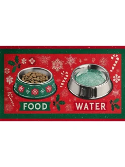 Paws&Whiskers Katzen<Napfunterlage in Rot - (L)40 x (B)70 cm