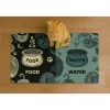 Paws&Whiskers Katzen<Napfunterlage in Schwarz/ Blau - (L)40 x (B)70 cm