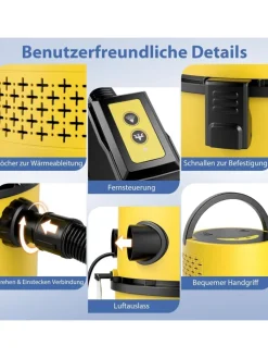 COSTWAY Staubsauger<Nass- & Trockensauger 1200W HEPA-Filter in Gelb
