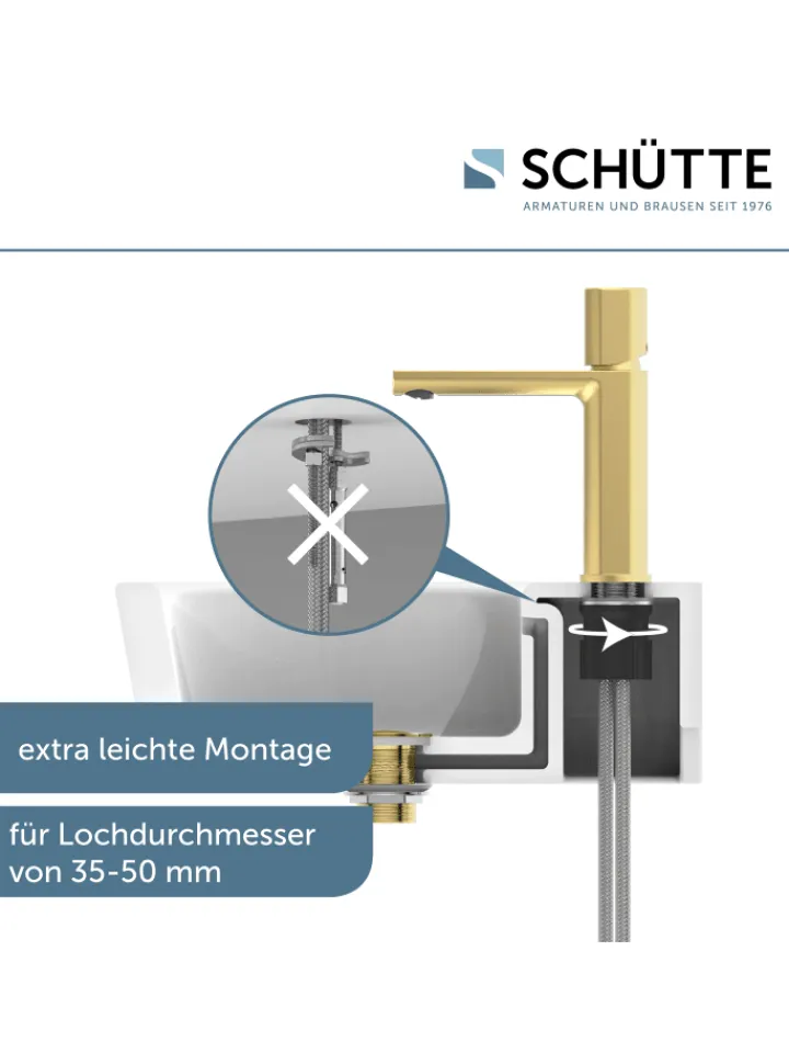 Franz Joseph Schütte Badarmaturen<NEW YORK Waschtischarmatur, Gold matt