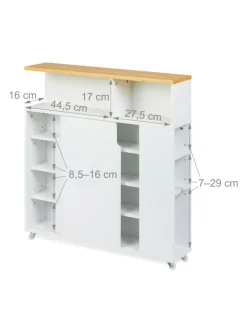 relaxdays Regale & Schränke<Nischenschrank in Weiß/ Natur - (B)17 x (H)79 x (T)75 cm