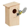 relaxdays Pflanzen & Zubehör<Nistkasten in Natur - (B)15 x (H)25,5 x (T)16 cm