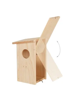 relaxdays Pflanzen & Zubehör<Nistkasten in Natur - (B)15 x (H)25,5 x (T)16 cm