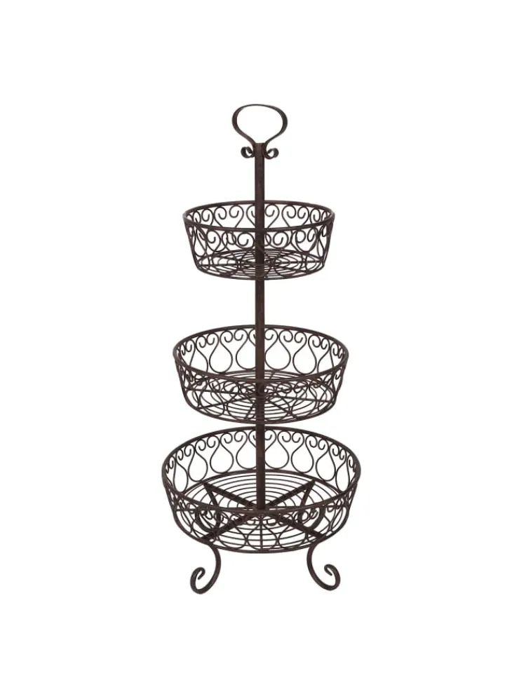 Ambiente Haus Gartendekoration<Obst/Blumen Etagere antikbraun 80cm in antikbraun