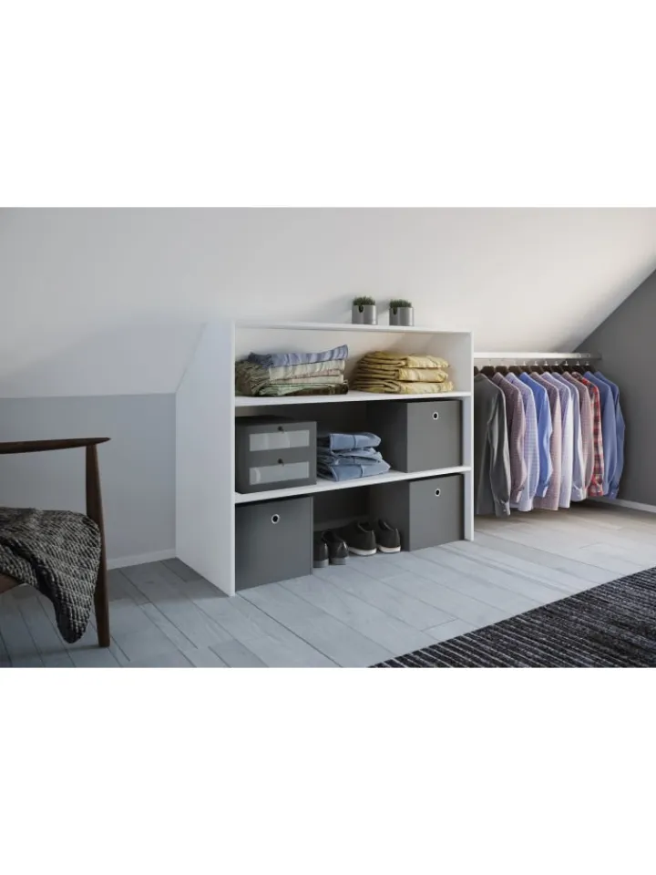 VCM Regale & Schränke<Offener Kleiderschrank Dachschrägen Regal Dacho l in Weiß