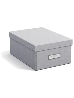 BigsoBox Kisten & Körbe<Ordnungsbox in Hellgrau - (B)22,5 x (H)13,5 x (T)31,5 cm