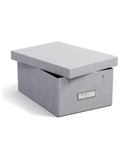 BigsoBox Kisten & Körbe<Ordnungsbox in Hellgrau - (B)22,5 x (H)13,5 x (T)31,5 cm