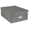 BigsoBox Kisten & Körbe<Ordnungsbox "Katrin" in Grau - (B)34,5 x (H)18,5 x (T)45 cm