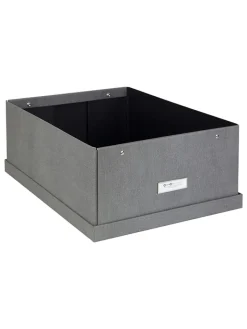 BigsoBox Kisten & Körbe<Ordnungsbox "Katrin" in Grau - (B)34,5 x (H)18,5 x (T)45 cm