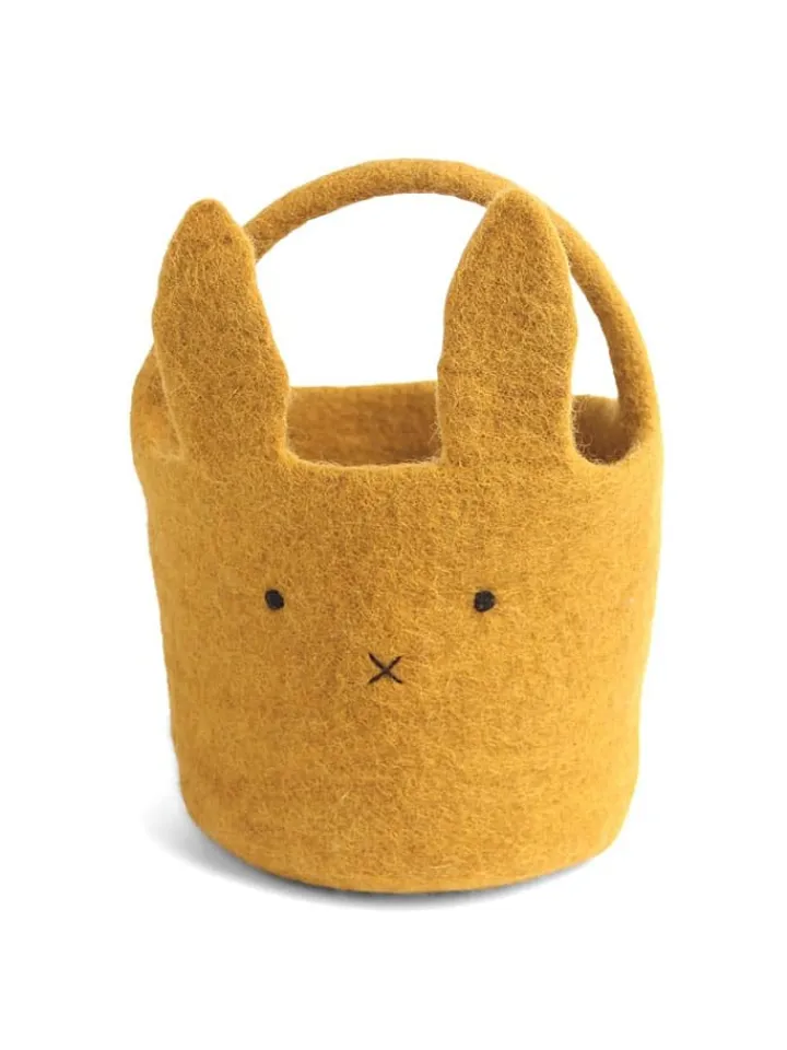 FILZLIG Wohndekoration<Osterkorb in Gelb - (H)25 x Ø 15 cm
