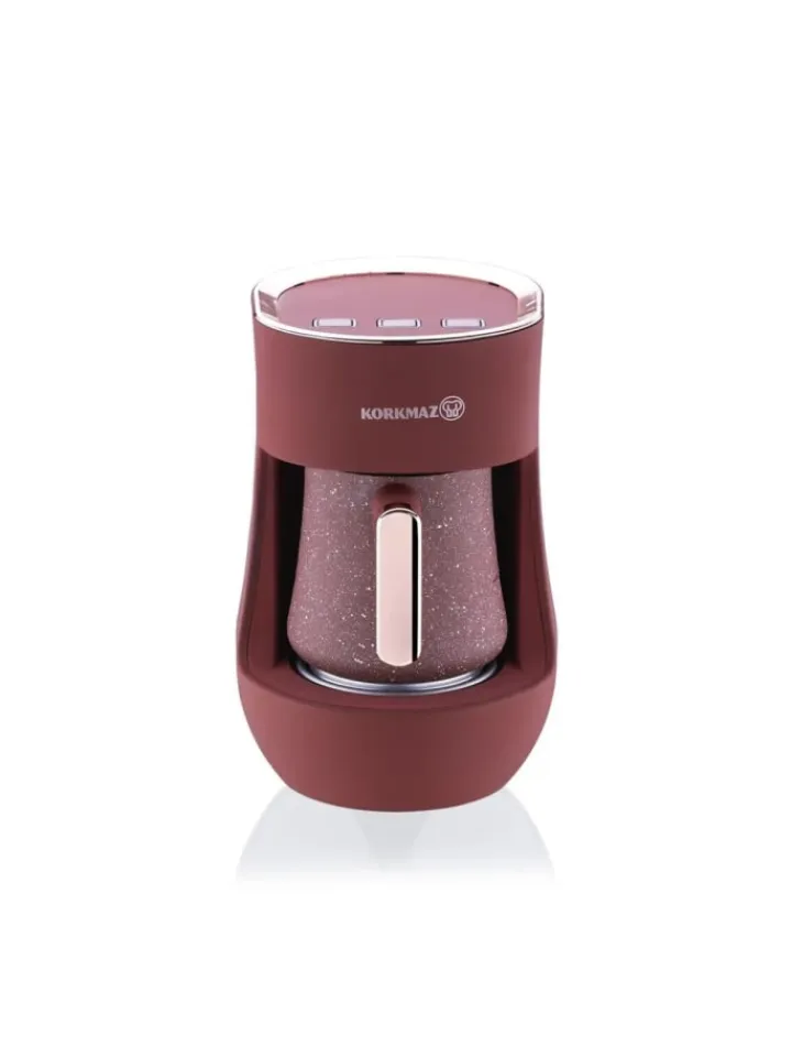 Korkmaz Küchenelektronik<Otantik Kaffeemaschine 700W ideal für türkischen Kaffee & heiße Milch in Rosa