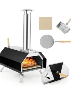 COSTWAY Grillen|Küchenelektronik<Outdoor Pizzaofen in Schwarz