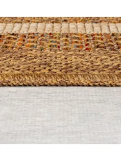 KADIMA DESIGN Outdoorteppiche<Outdoor Teppich Boho Streifen Bordüre, Balkon schmutzabweisend in Ocker