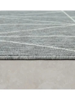 KADIMA DESIGN Outdoorteppiche<Outdoor Teppich Geometrisch Balkon, Terrasse schmutzabweisend in Grau