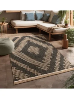 KADIMA DESIGN Outdoorteppiche<Outdoor Teppich Natur Balkon, Terrasse in Anthrazit