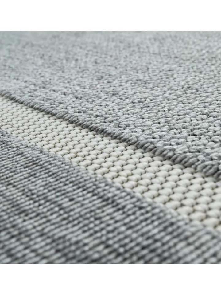 KADIMA DESIGN Outdoorteppiche<Outdoor Teppich Unifarben Bordüre Balkon, Terrasse schmutzabweisend in Grau