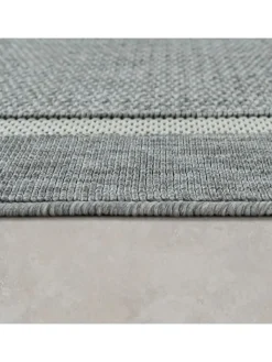 KADIMA DESIGN Outdoorteppiche<Outdoor Teppich Unifarben Bordüre Balkon, Terrasse schmutzabweisend in Grau