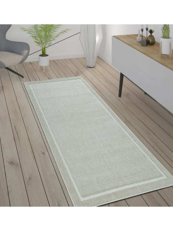 KADIMA DESIGN Outdoorteppiche<Outdoor Teppich Unifarben Bordüre Balkon, Terrasse schmutzabweisend in Beige