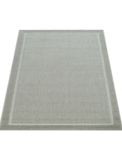 KADIMA DESIGN Outdoorteppiche<Outdoor Teppich Unifarben Bordüre Balkon, Terrasse schmutzabweisend in Beige